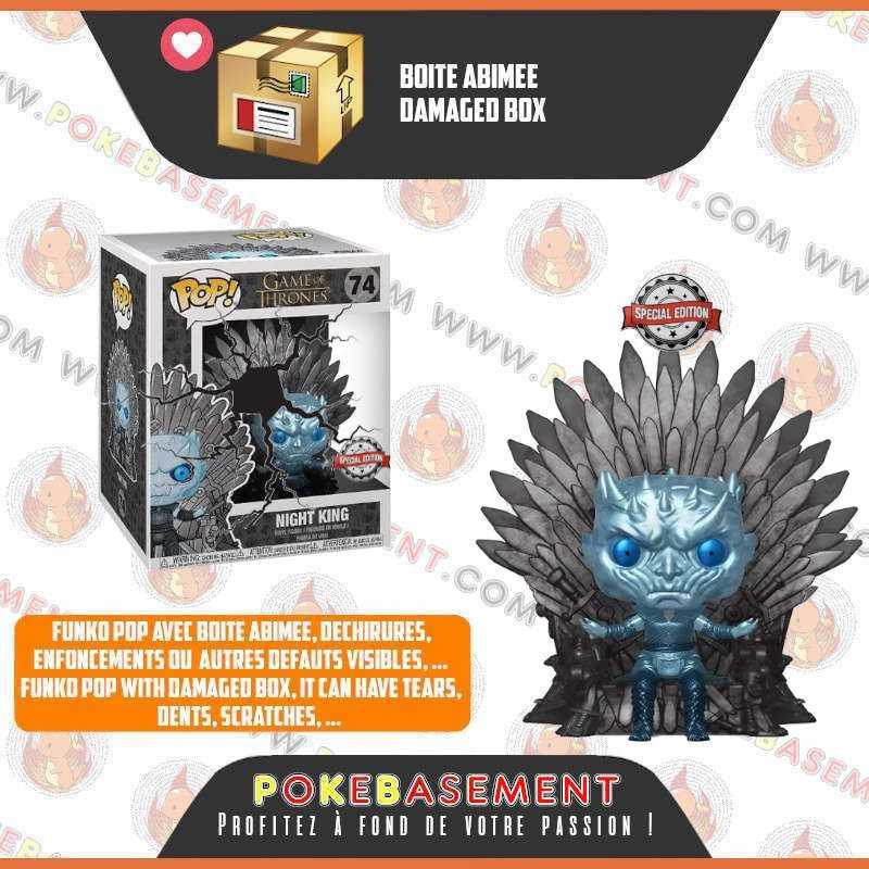 Funko Pop Game Of Thrones Deluxe 74 Night King On Throne Metallic Exclusive Special Edition Boite Abimee